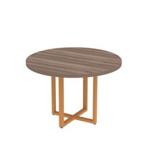 Mesa Reunião Redonda 1100pe40tub Walnut-laranja Picasso