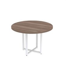 Mesa Reunião Redonda 1100pe40tub Walnut-branco