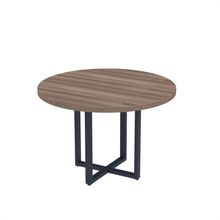 Mesa Reunião Redonda 1100pe40tub Walnut-azul Delrei