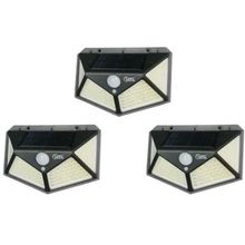 Kit 3 Luminária Solar Parede 100 Led Sensor Iluminaçao Boa