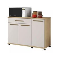 Balcão De Cozinha Parati 3 Portas 1 Gaveta Cinamomo Off White