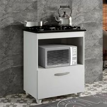 Balcão Para Cooktop 5 Bocas Salvia Kaiki Móveis Branco