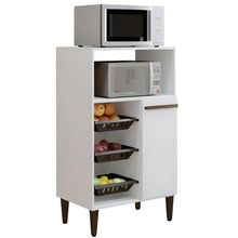 Balcão Com Fruteira 1 Porta Berlim Kaiki Móveis Branco