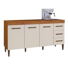 Balcão De Cozinha Atenas 3 Portas 3 Gavetas Nature Off White