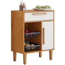 Balcão De Cozinha Com Fruteira Lorena 1 Porta 1 Gaveta Nature Off Kaiki Móveis