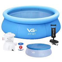 Piscina Inflável Joy Set 2490 L Circular 240 Cm Com Filtro Capa Bomba Vg Plus 220v