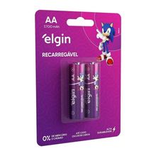 Pilha Recarregável Elgin Aa 2700mah Blister Com2