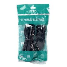 Extensão Elétrica 3 Tomadas Pp Plano 5m Preta