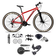 Bicicleta Aro 29 Absolute Nero 5 Câmbios Shimano Deore-altus 27v Freio Hidráulico Garfo C-trava vermelho Tam: 15