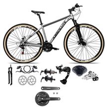 Bicicleta Aro 29 Absolute Nero 5 Câmbios Shimano Alívio-altus 27v Freio Hidráulico Garfo C-trava cinza Tam: 13.8