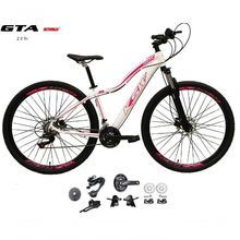 Bicicleta Aro 29 Feminina Ksw Mwza Kit 2x9 Gta Sunrun K7 Freio A Disco Garfo Com Trava branco-rosa Tam: 17