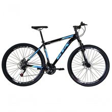 Bicicleta Aro 29 Gta Start Alumínio 27v K7 Freio A Disco Garfo Suspensão Mountain Bike preto-Azul Tam: 15