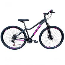 Bicicleta Aro 29 Gta Start Alumínio 27v K7 Freio A Disco Garfo Suspensão Mountain Bike preto-rosa Tam: 15
