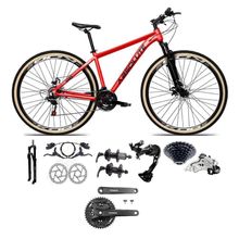Bicicleta Aro 29 Absolute Nero 5 Câmbios Shimano Alívio-altus 27v Freio Hidráulico Garfo C-trava vermelho Tam: 21