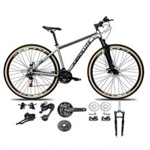 Bicicleta Aro 29 Absolute Nero 5 Kit 2x9 Gta Sunrun K7 Freio A Disco Garfo Com Trava Mtb cinza Tam: 23
