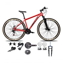Bicicleta Aro 29 Absolute Nero 5 Kit 2x9 Gta Sunrun K7 Freio A Disco Garfo Com Trava Mtb vermelho Tam: 17