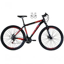 Bicicleta Aro 29 Gta Start Freio Hidráulico 21v Alumínio Mountain Bike Garfo Suspensão preto-vermelho Tam: 15