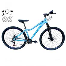 Bicicleta Aro 29 Gta Start Freio Hidráulico 21v Alumínio Mountain Bike Garfo Suspensão Azul-Roxo Tam: 15
