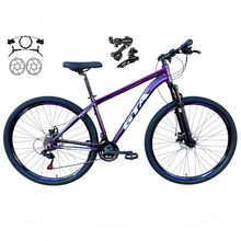 Bicicleta Aro 29 Gta Start Feminina Câmbios Shimano Freio Hidráulico 21v Mtb Alumínio Roxo Tam: 17