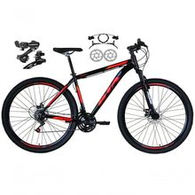 Bicicleta Aro 29 Gta Start Feminina Câmbios Shimano Freio Hidráulico 21v Mtb Alumínio preto-vermelho Tam: 15