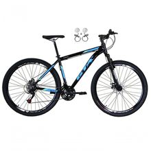 Bicicleta Aro 29 Gta Start Freio Hidráulico 21v Alumínio Mountain Bike Garfo Suspensão preto-Azul Tam: 15
