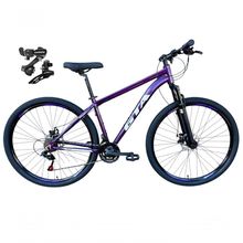 Bicicleta Aro 29 Gta Start Câmbios Shimano 21v Freio A Disco Mountain Bike Alumínio Roxo Tam: 19