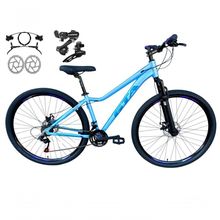 Bicicleta Aro 29 Gta Start Feminina Câmbios Shimano Freio Hidráulico 21v Mtb Alumínio Azul-Roxo Tam: 15