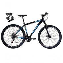 Bicicleta Aro 29 Gta Start Câmbios Shimano 21v Freio A Disco Mountain Bike Alumínio preto-Azul Tam: 19