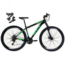 Bicicleta Aro 29 Gta Start Câmbios Shimano 21v Freio A Disco Mountain Bike Alumínio preto-Verde Tam: 15