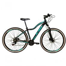Bicicleta Feminina Aro 29 Ksw Mwza Alumínio 27v Freio A Disco Mecânico Garfo Com Suspensão preto-Azul Tam: 15