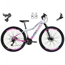Bicicleta Feminina Aro 29 Absolute Hera 24v Cambios Shimano Freio Hidraulico Mtb Alumínio branco-rosa Tam: 15