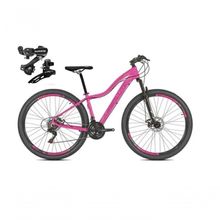 Bicicleta Feminina Aro 29 Absolute Hera 24v Cambios Shimano Freio A Disco Mtb Alumínio rosa Tam: 15