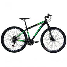 Bicicleta Aro 29 Gta Start Alumínio Mountain Bike 21v Freio A Disco Garfo Suspensão preto-Verde Tam: 21