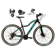Bicicleta Aro 29 Ksw Mwza Feminina Shimano Altus 24v Freio A Disco Hidráulico Garfo Com Trava preto-Azul Tam: 15