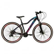 Bicicleta Aro 29 Ksw Mwza Feminina Alumínio Câmbios Shimano 24v Freio Hidráulico K7 Garfo C-trava preto-pink-Azul;ta