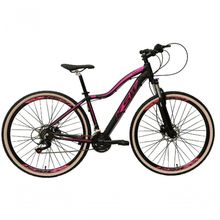 Bicicleta Aro 29 Ksw Mwza Feminina Alumínio Câmbios Shimano 24v Freio Hidráulico K7 Garfo C-trava preto-rosa Tam: 17