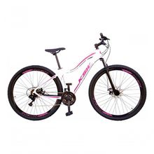 Bicicleta Aro 29 Ksw Mwza Feminina Alumínio 21v Freio A Disco Garfo Suspensão Mtb branco-rosa Tam: 15