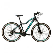 Bicicleta Aro 29 Ksw Mwza Feminina Alumínio Câmbios Shimano 24v Freio Hidráulico K7 Garfo C-trava preto-Azul Tam: 17