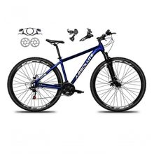 Bicicleta Aro 29 Absolute Nero 5 Alumínio 21v Câmbios Shimano Freio A Disco Hidráulico Mtb Azul Tam: 17