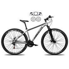 Bicicleta Aro 29 Absolute Nero 5 Alumínio 21v Freio Hidráulico Garfo Suspensão Mountain Bike cinza Tam: 19