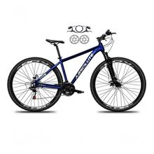 Bicicleta Aro 29 Absolute Nero 5 Alumínio 21v Freio Hidráulico Garfo Suspensão Mountain Bike Azul Tam: 19