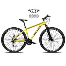Bicicleta Aro 29 Absolute Nero 5 Alumínio 21v Freio Hidráulico Garfo Suspensão Mountain Bike amarelo Tam: 21