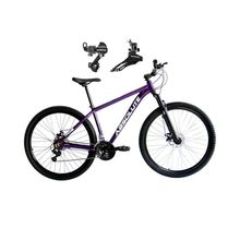 Bicicleta Aro 29 Absolute Nero 5 Alumínio 21v Câmbios Shimano Freio A Disco Mountain Bike Roxo Tam: 17