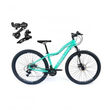 Bicicleta Feminina Aro 29 Absolute Hera 24v Cambios Shimano Freio A Disco Mtb Alumínio Verde Tam: 15