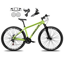 Bicicleta Aro 29 Absolute Nero 5 Alumínio 21v Câmbios Shimano Freio A Disco Hidráulico Mtb Verde Tam: 19