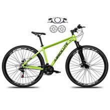 Bicicleta Aro 29 Absolute Nero 5 Alumínio 21v Freio Hidráulico Garfo Suspensão Mountain Bike Verde Tam: 19