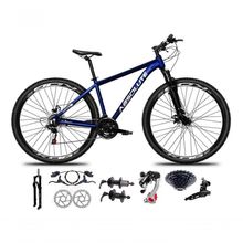 Bicicleta Aro 29 Absolute Nero 5 Alumínio 24v Câmbios Shimano K7 Freio Hidráulico Garfo Comtrava Azul Tam: 15