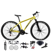 Bicicleta Aro 29 Absolute Nero 5 Alumínio 24v Câmbios Shimano K7 Freio Hidráulico Garfo Comtrava amarelo Tam: 15