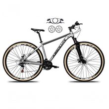 Bicicleta Aro 29 Absolute Nero 5 Alumínio Freio Hidráulico 24v Garfo Suspensão Mtb cinza Tam: 21