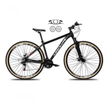 Bicicleta Aro 29 Absolute Nero 5 Alumínio Freio Hidráulico 24v Garfo Suspensão Mtb preto Tam: 23